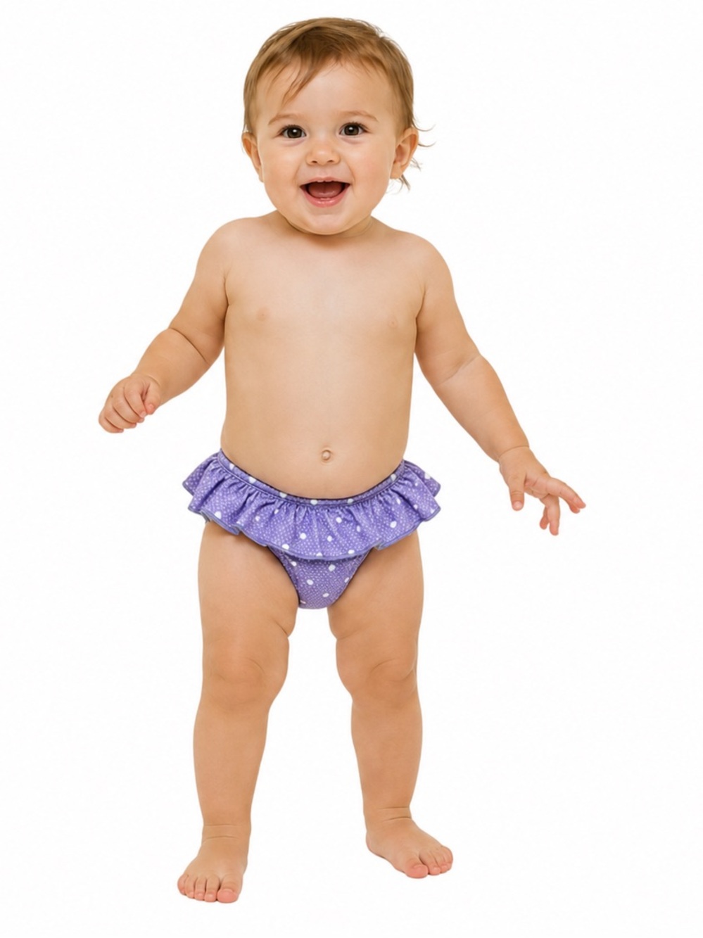NWT - LoveShackFancy Mini Harbor Ruffle Bikini Bottoms Purple Pansy 18-24M